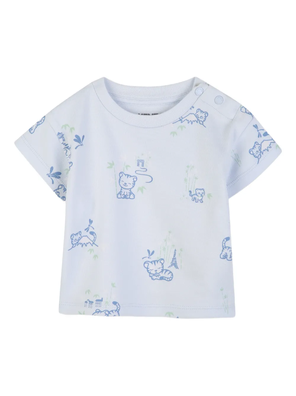 Комплект из футболки и брюк с принтом Kenzo Kids, синий — фото 3