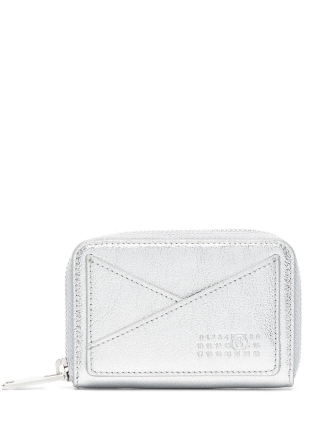 

MM6 Maison Margiela кошелек Japanese 6 с круговой молнией, серебристый