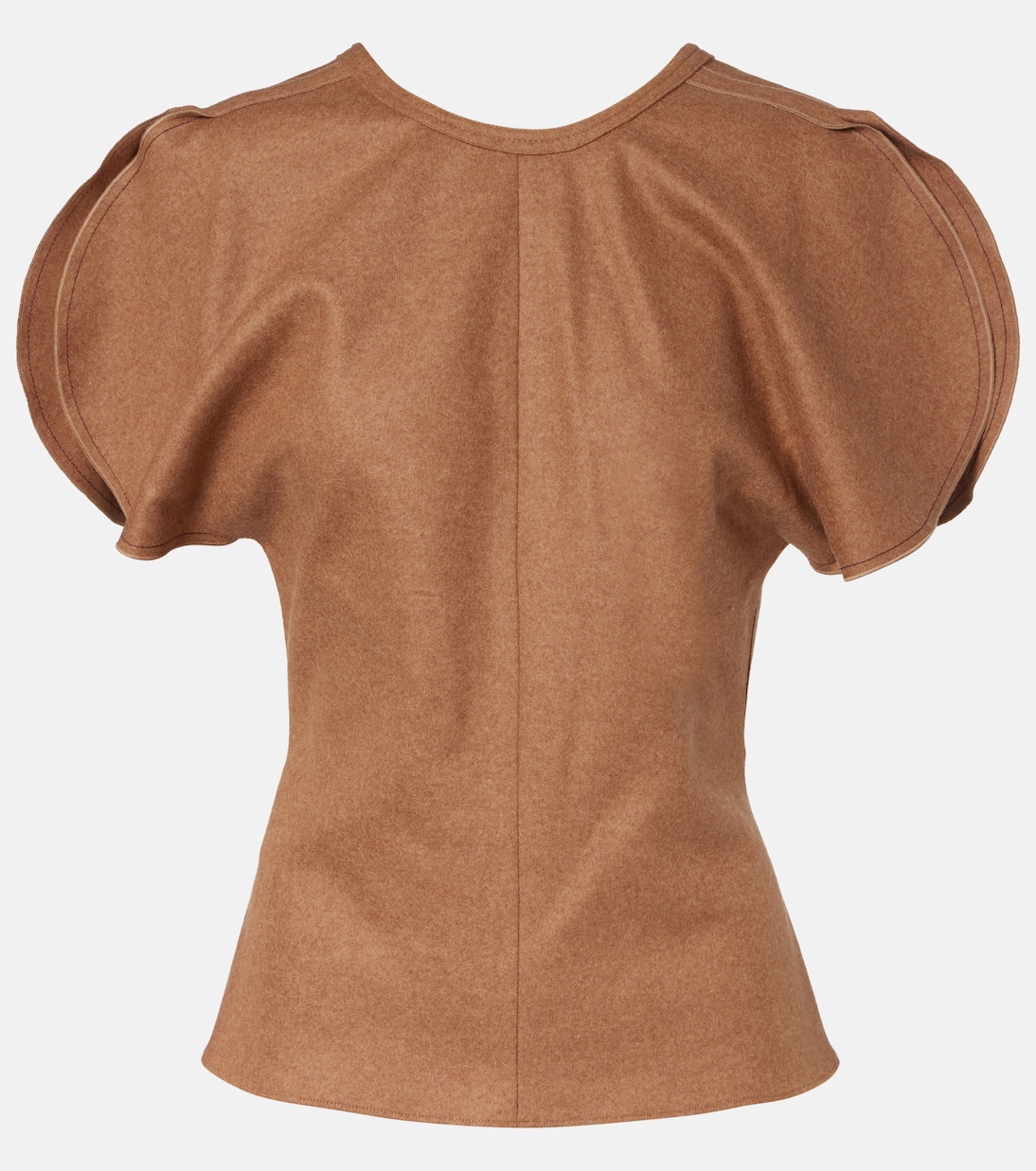 

Драпированный топ из шерсти и кашемира Victoria Beckham, Toffee Melange