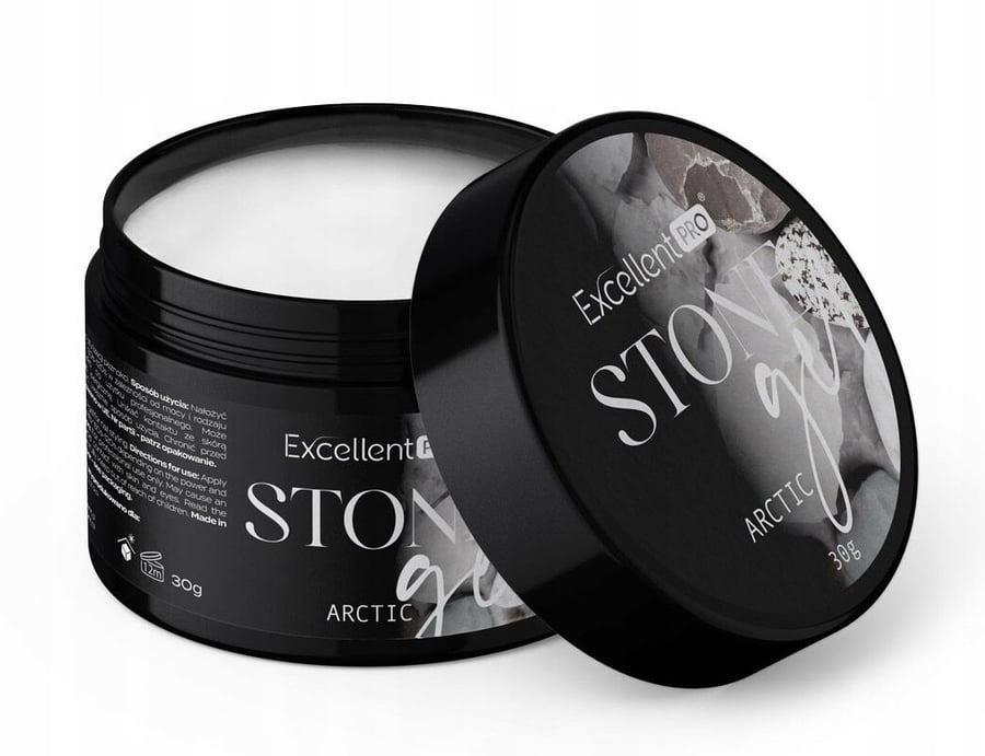 

Excellent Pro Stone Gel Твердый акриловый гель Snow White Arctic 30 г