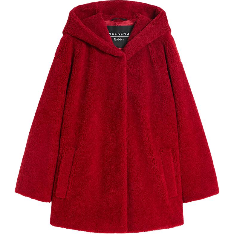 

WEEKEND MaxMara Куртка женская Red Hooded утепленная с флисовой подкладкой прямого кроя