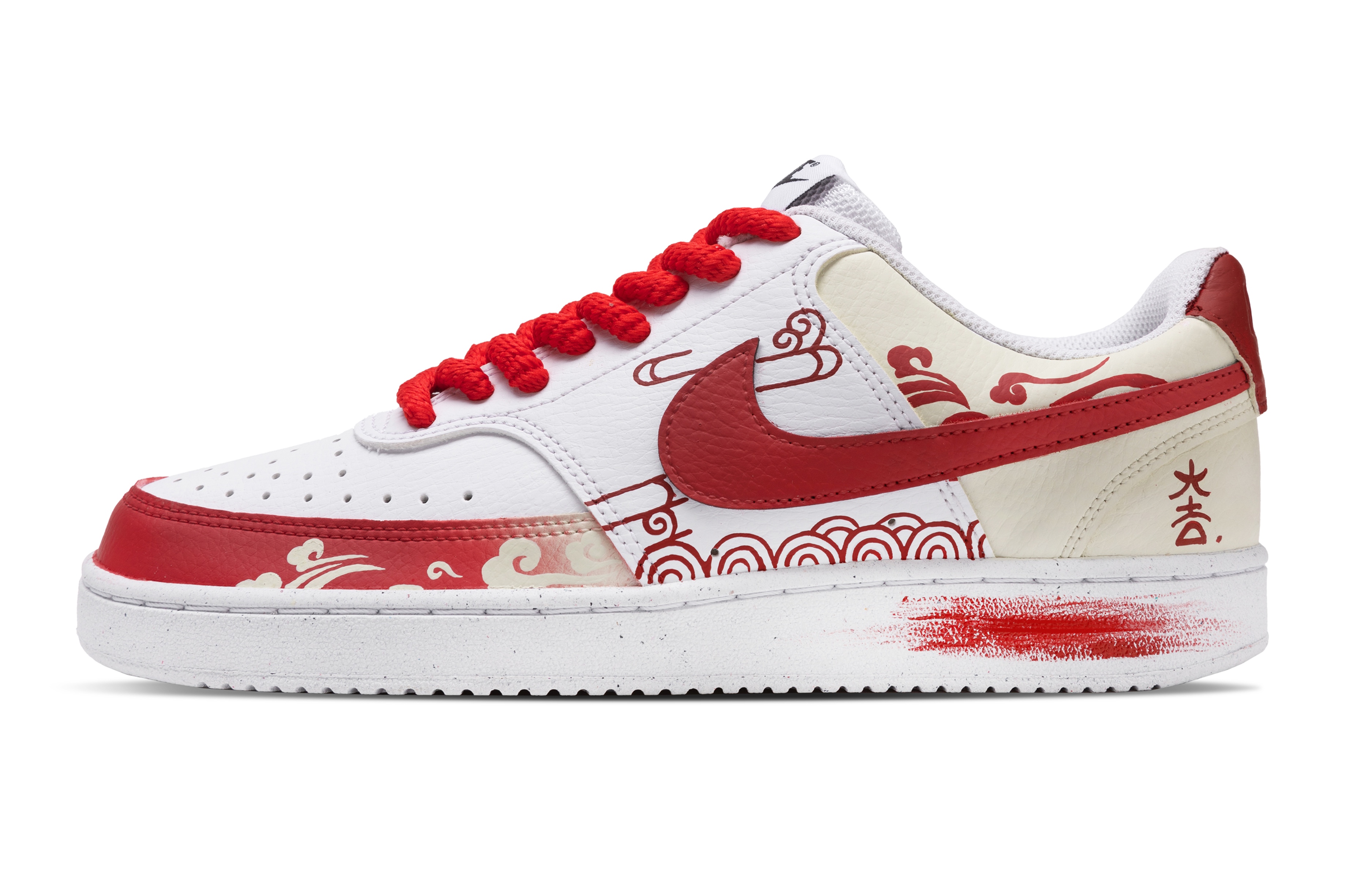

Nike Износостойкие низкие кроссовки для скейтбординга Court Vision 1, мужские, белые, красные
