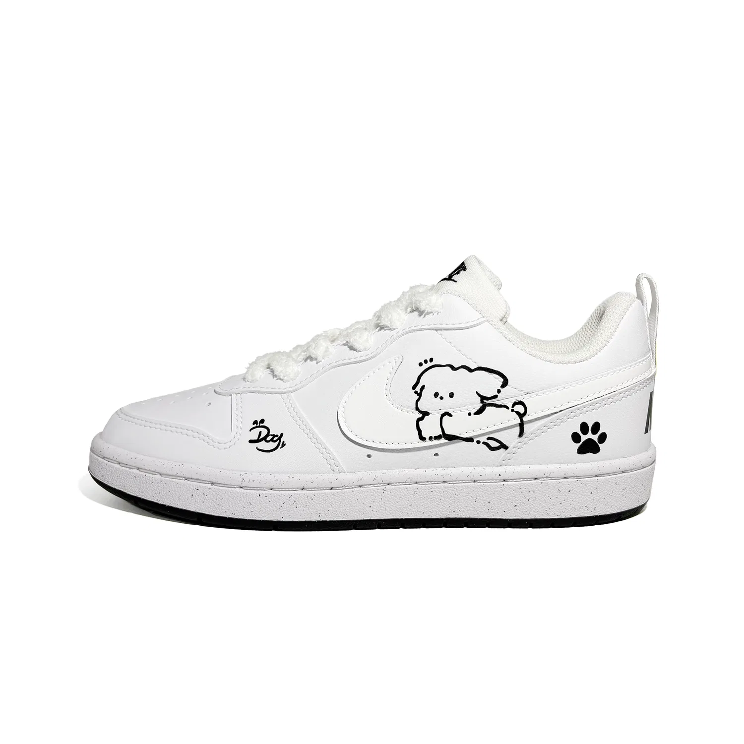 Кроссовки для скейтбординга Court Borough Maltese Abrasion Resistant Kids' Black White Teenagers Nike