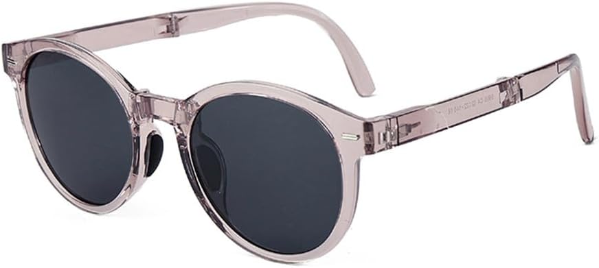 

Складные солнцезащитные очки в стиле ретро для женщин, круглые солнцезащитные очки с поляризацией для мужчин, защита от УФ-излучения UV400, аксессуары для мужчин generic, Pink With Black