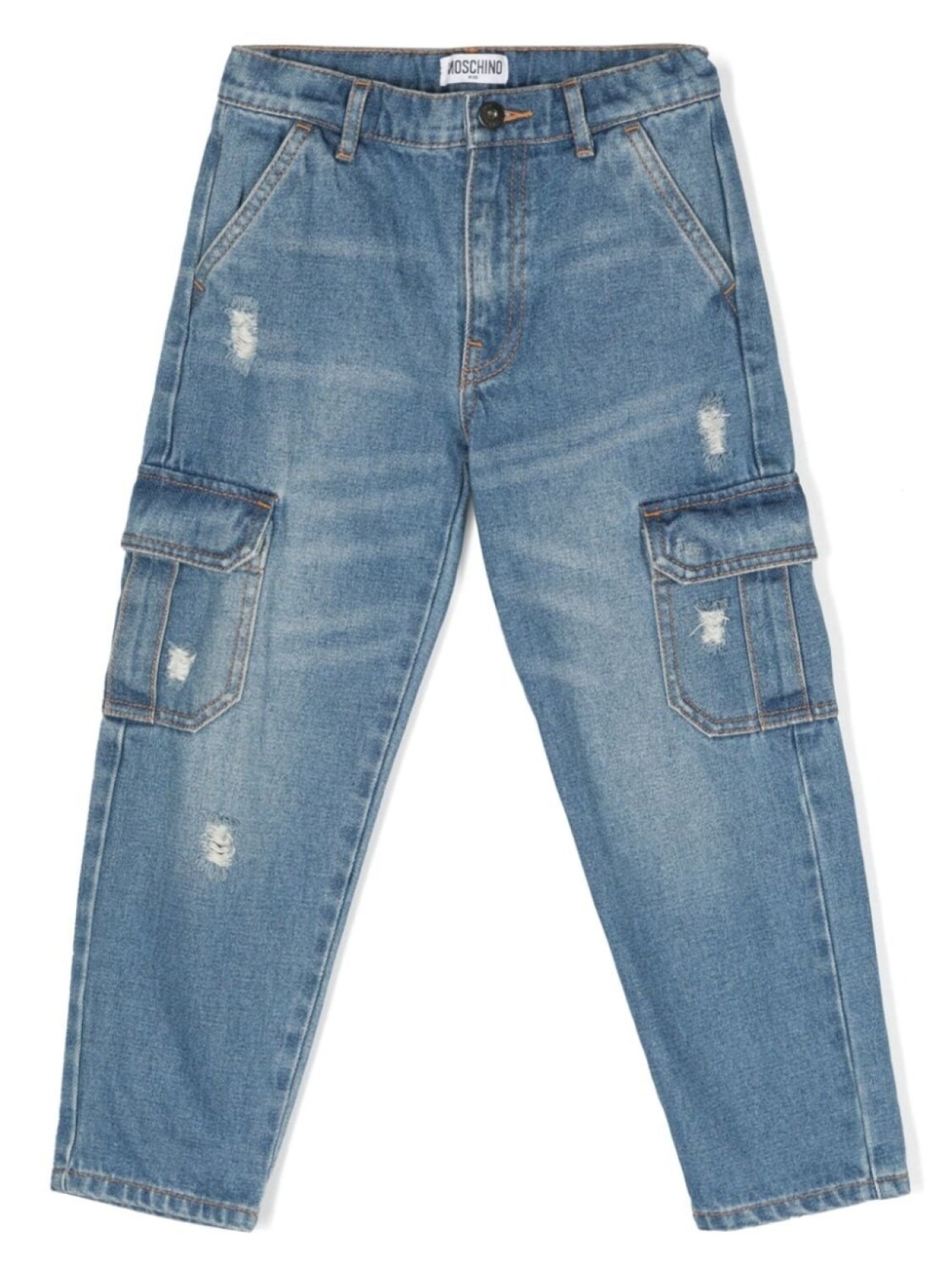 

Moschino Kids прямые джинсы карго, синий