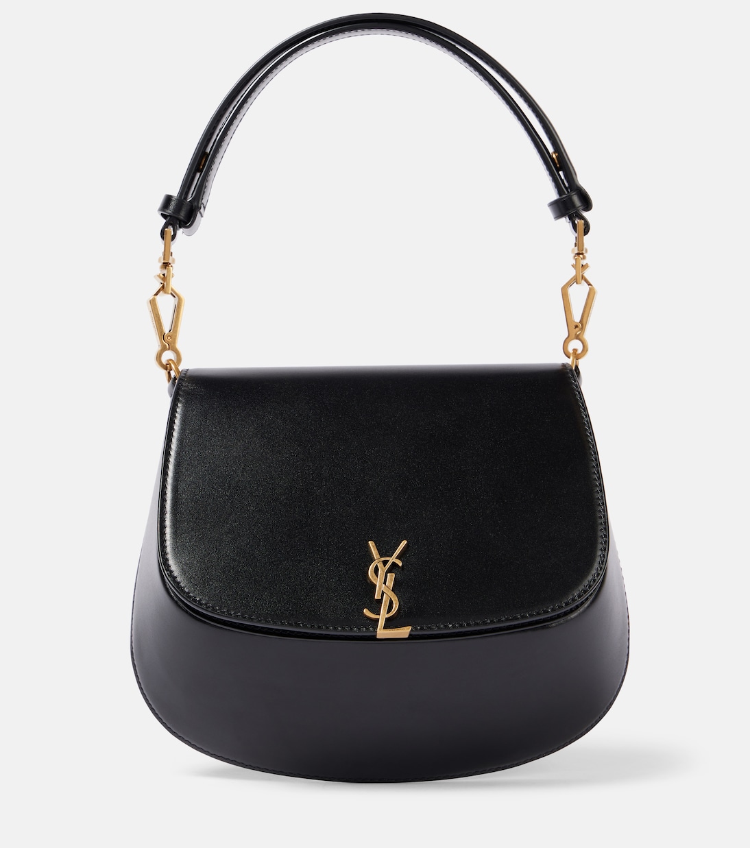 

Кожаная наплечная сумка Voltaire Saint Laurent, нуар