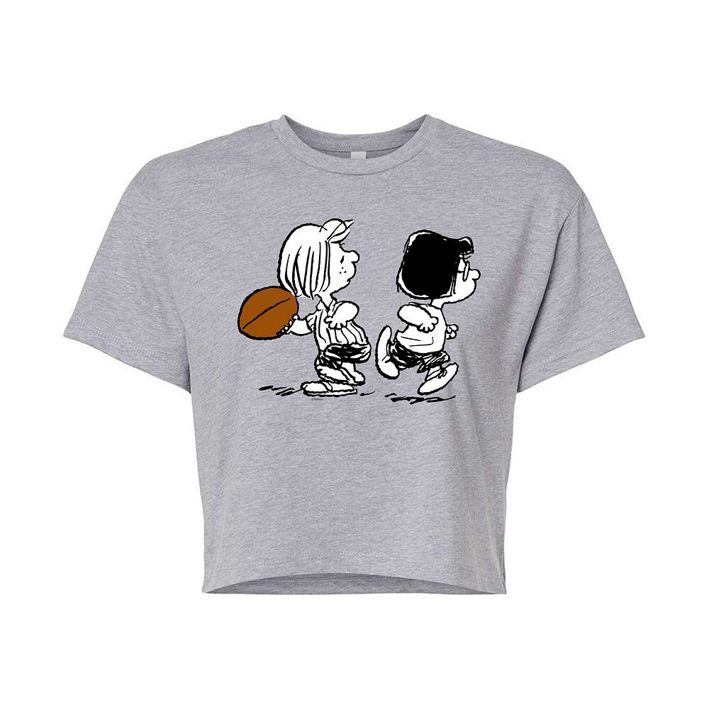 

Укороченная футбольная футболка для юниоров Peanuts Marcie & Patty Football Licensed Character, цвет Heather Gray