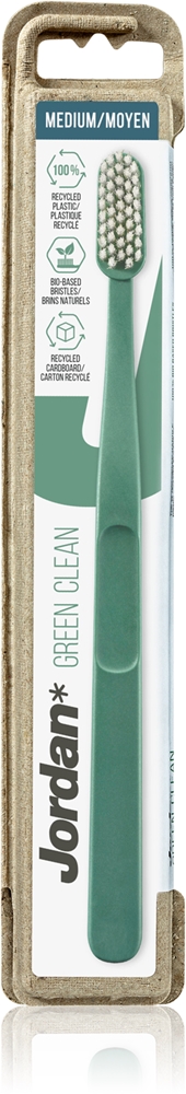 

Зеленая чистая зубная щетка средней жесткости Jordan, 1 шт