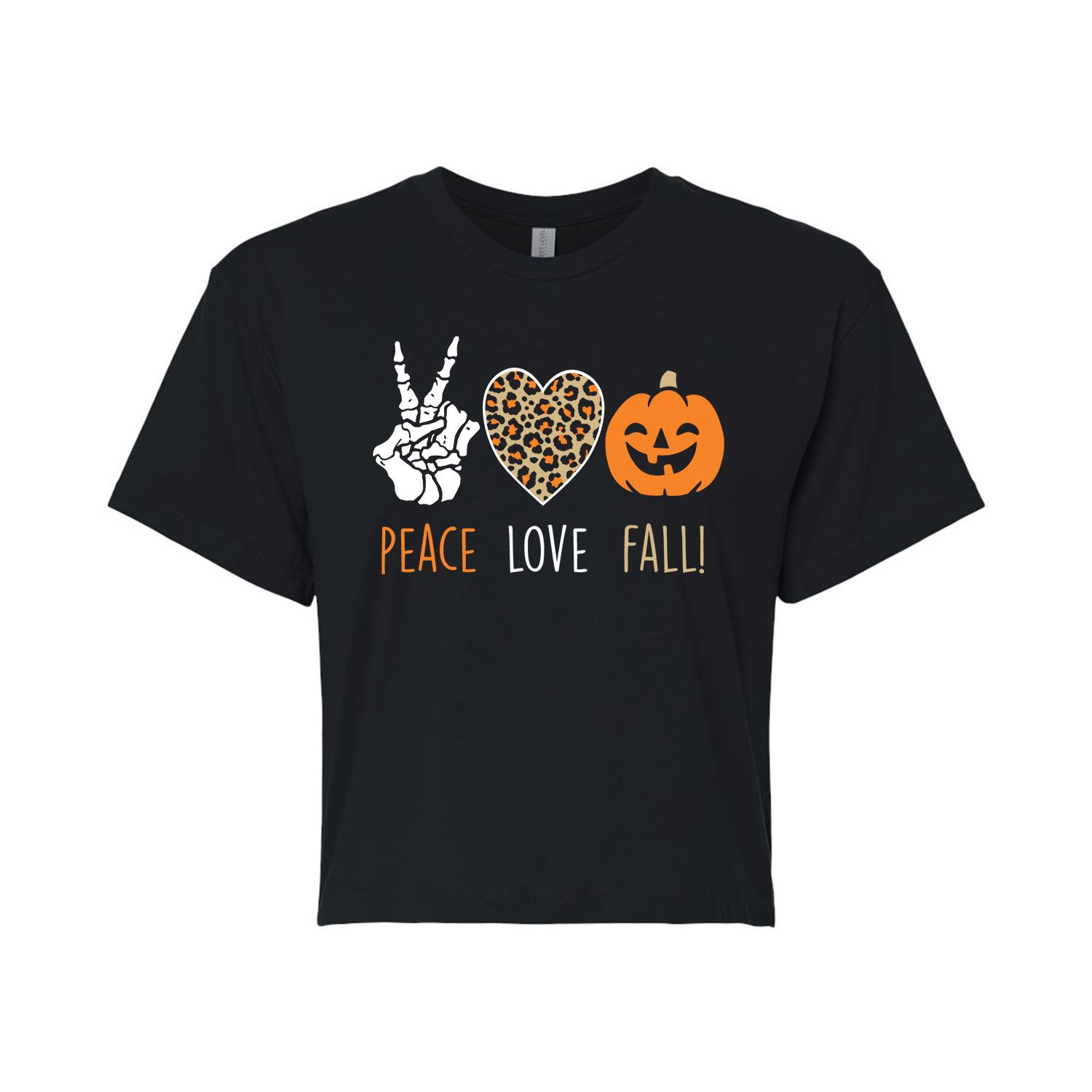 

Укороченная футболка с рисунком Juniors' Peace Love Fall Licensed Character