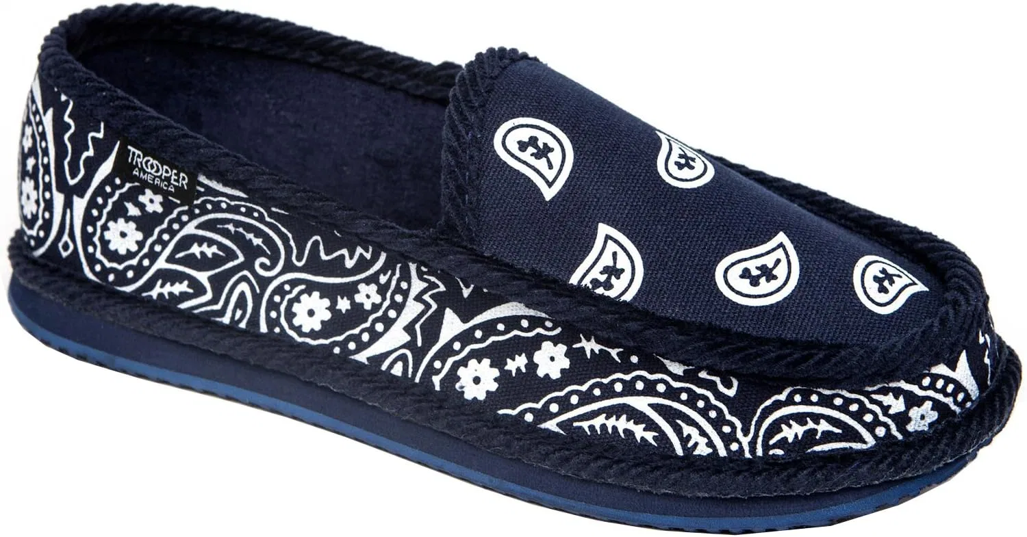 Тапочки-слипоны Troooper America KS-002 Bandana Paisley Trooper America, Navy And White