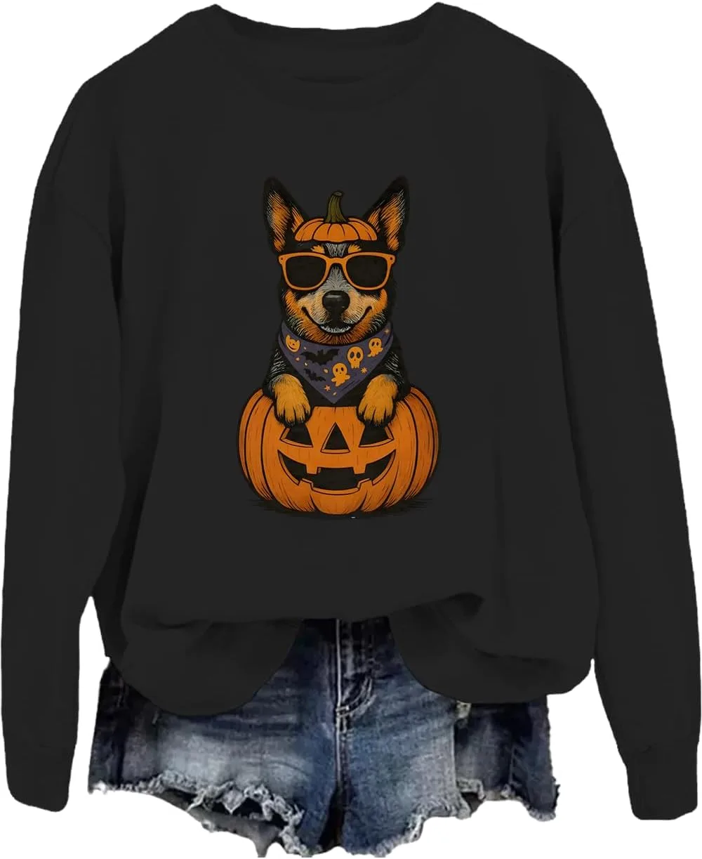 

Свитшот Halloween Blue Heeler с капюшоном и принтом