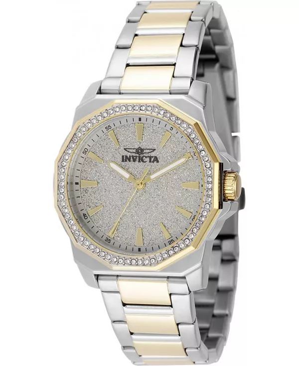 

Женские кварцевые часы Speedway 49129 с тремя стрелками и серебристым циферблатом Invicta, gold