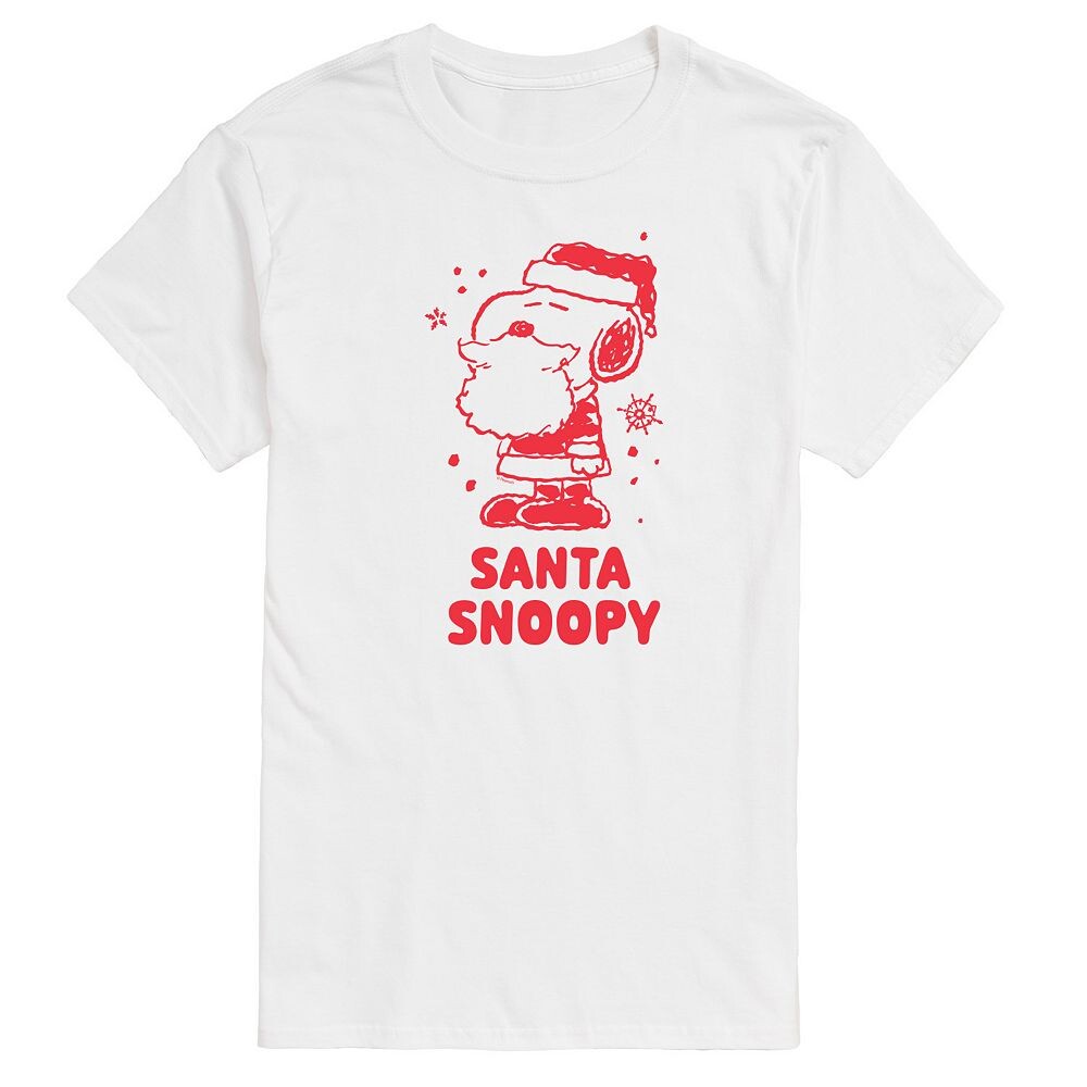 

Футболка с рисунком Big & Tall Peanuts Santa Snoopy Licensed Character, белый