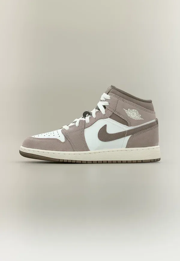 Кроссовки высокие Air 1 Mid High Top Jordan, enigma stone/olive grey/summit white, загадочный камень/оливково-серый/вершинно-белый