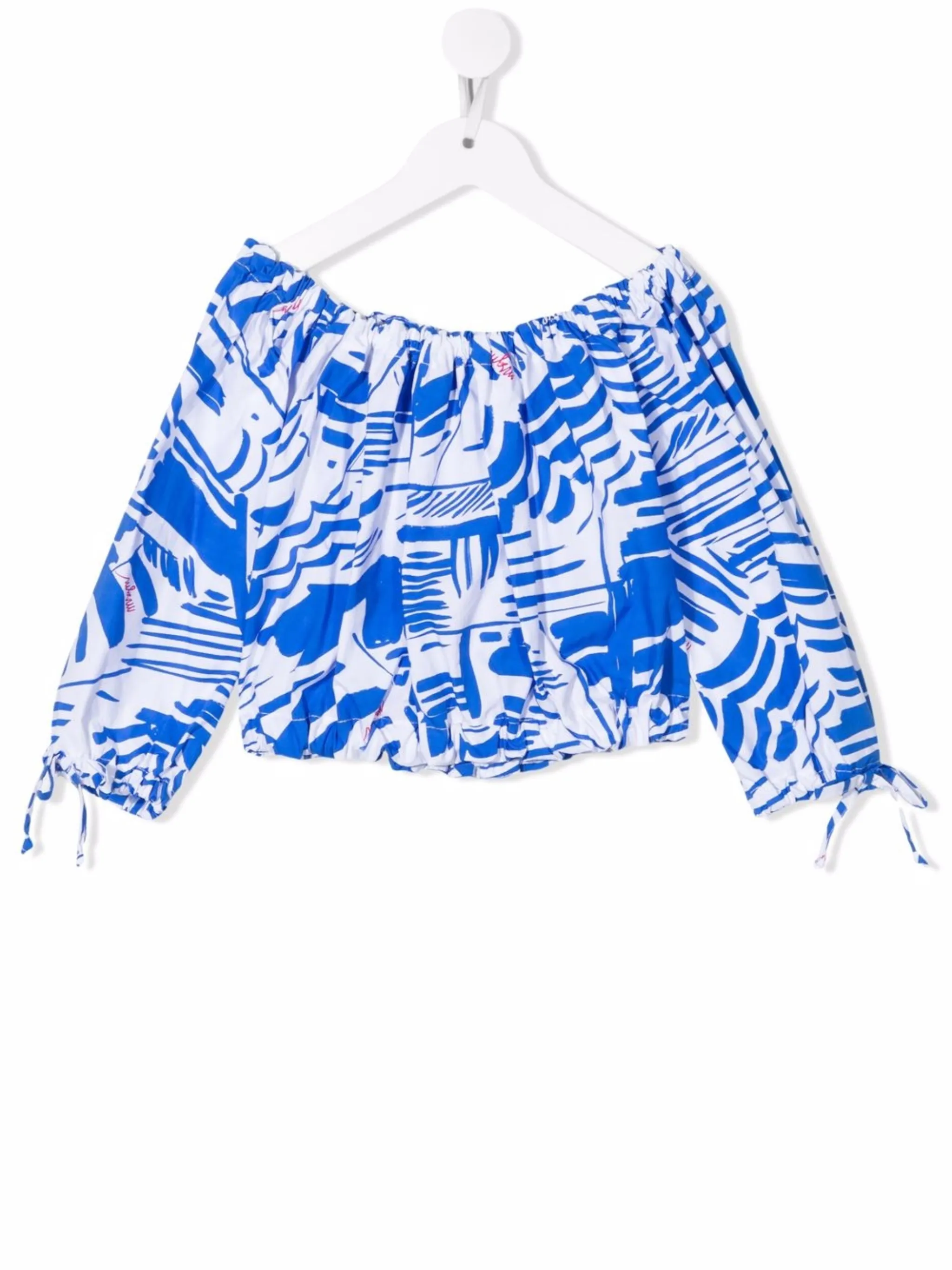 Топ с длинными рукавами и графичным принтом Msgm Kids, синий