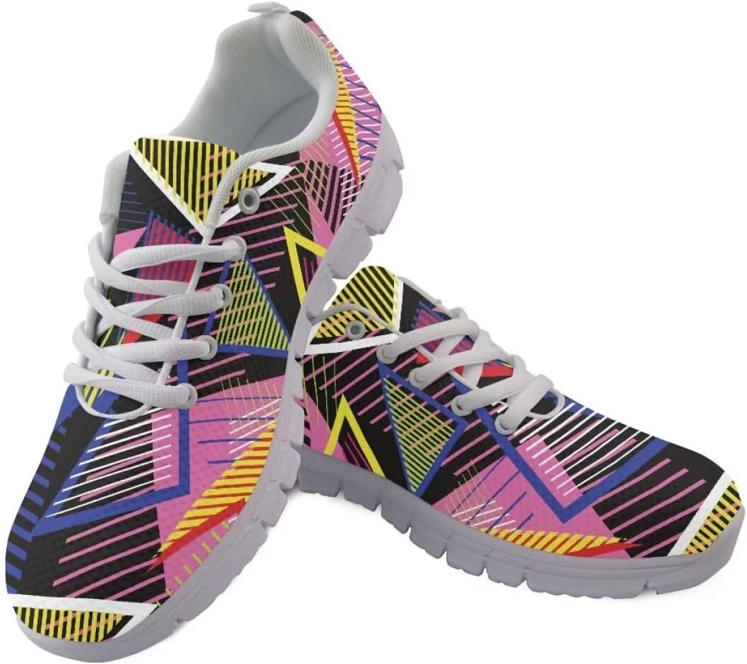 

Кроссовки AmzPrint Air Cushion Mesh Breathable Non Slip для бега и ходьбы, для мужчин, Triangle Geometric