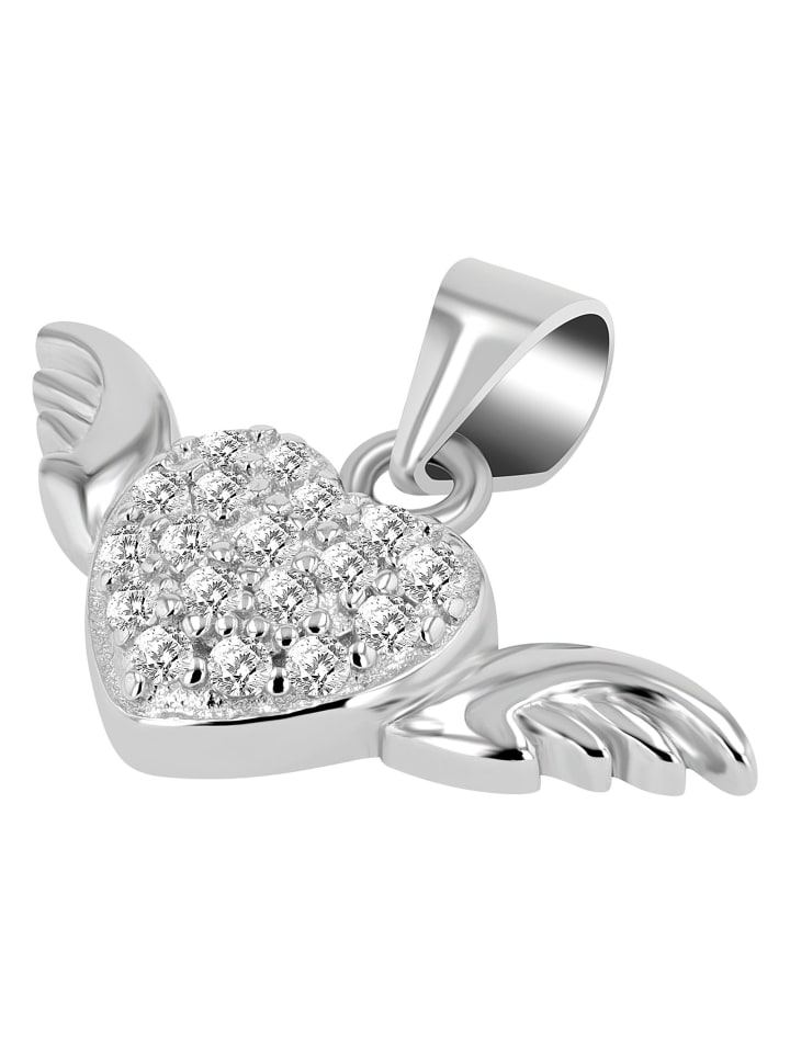 

Adeliás Женский кулон - кулон в виде крылатого сердца из серебра 925 пробы с кубическим цирконием в серебряной оправе