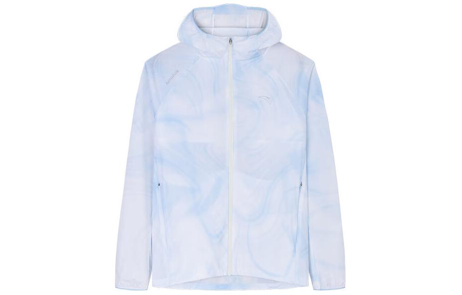 

ANTA Куртка женская беговая коллекция туманно-голубая с принтом, Aqua Cloud Blue/All over Print