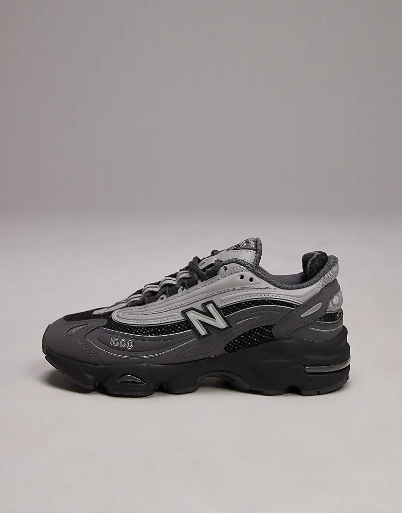 Кроссовки унисекс New Balance M1000 серого и черного цветов — фото 3