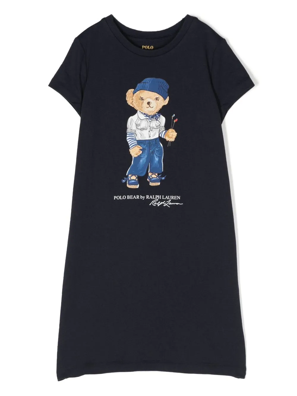 

Платье с принтом POLO RALPH LAUREN KIDS, синий