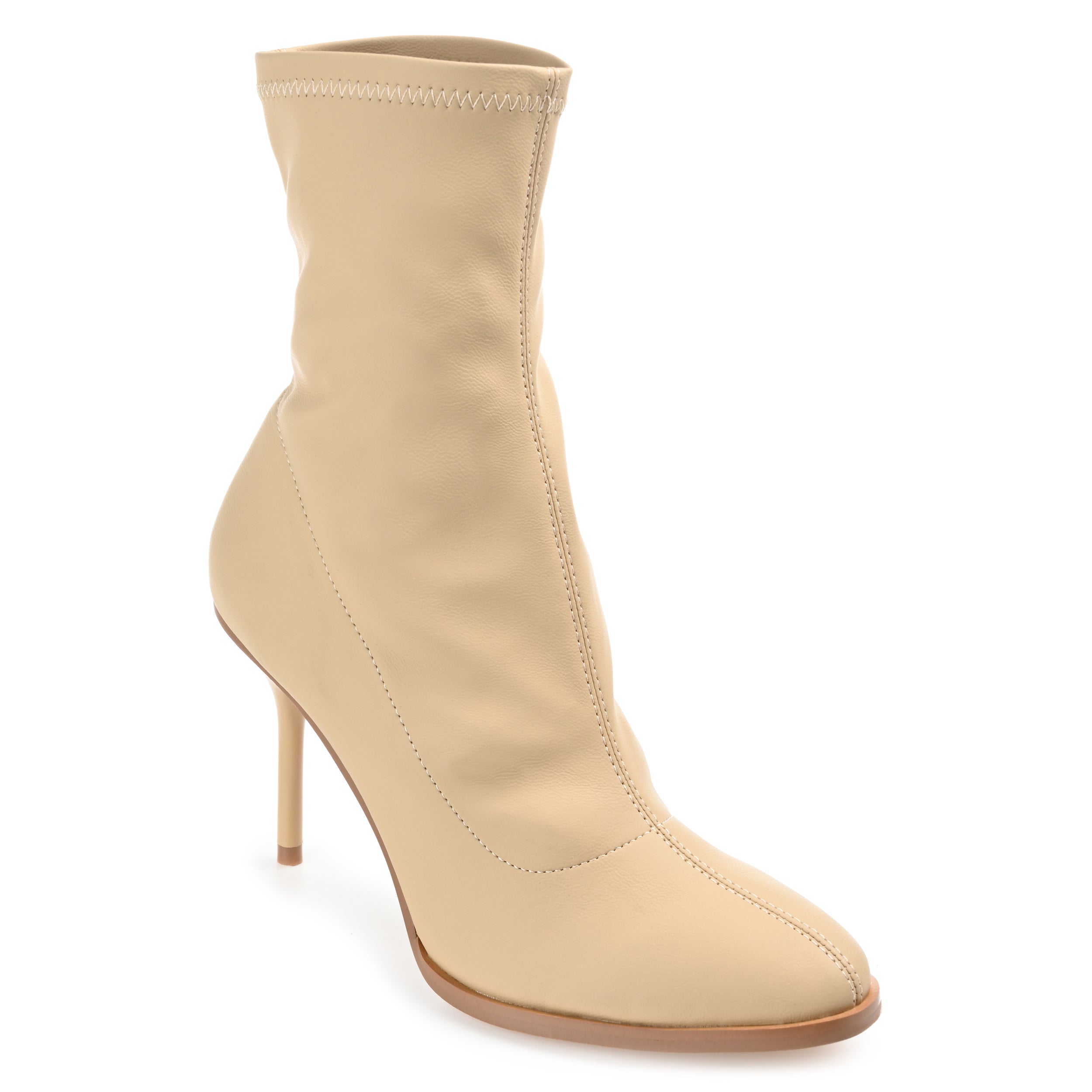 Женские ботильоны-шпильки Gizzel Almond Toe Stiletto с высокой посадкой на щиколотке из коллекции Journee, цвет tan