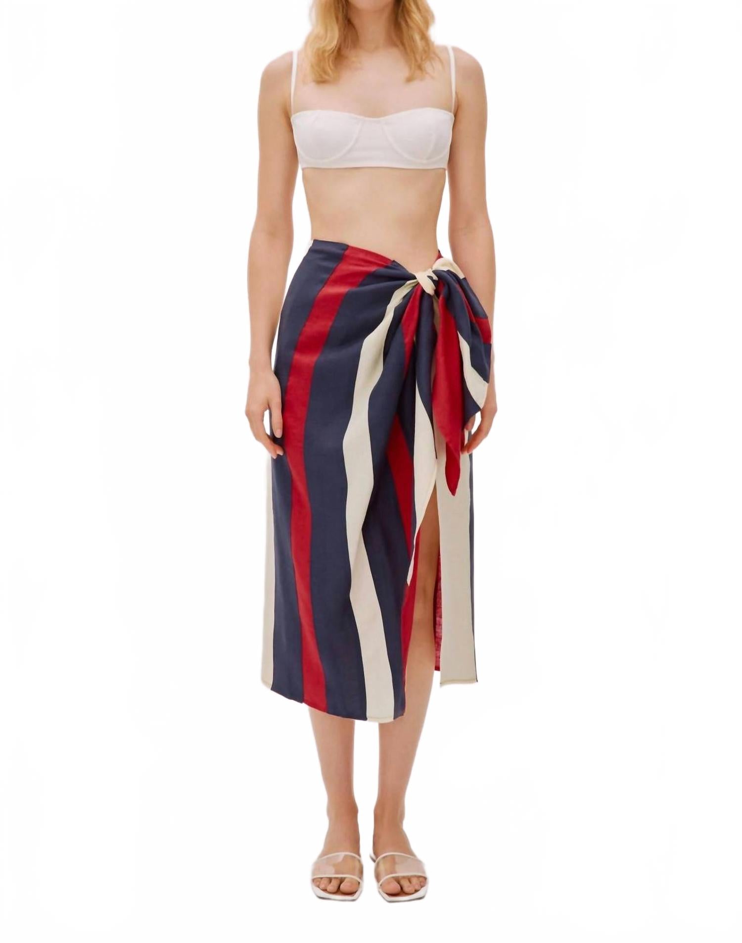 

Сохо цветной лененовый запахивающаяся юбка в мульти Labeca