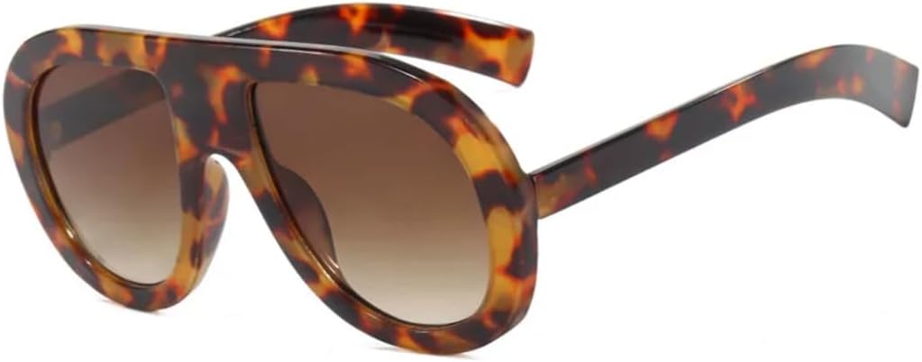 

Солнцезащитные очки с защитой UV400 | Большие круглые, градиентного цвета | для женщин и мужчин, для занятий спортом на открытом воздухе и вождения (синие) LXLHWN, Leopard