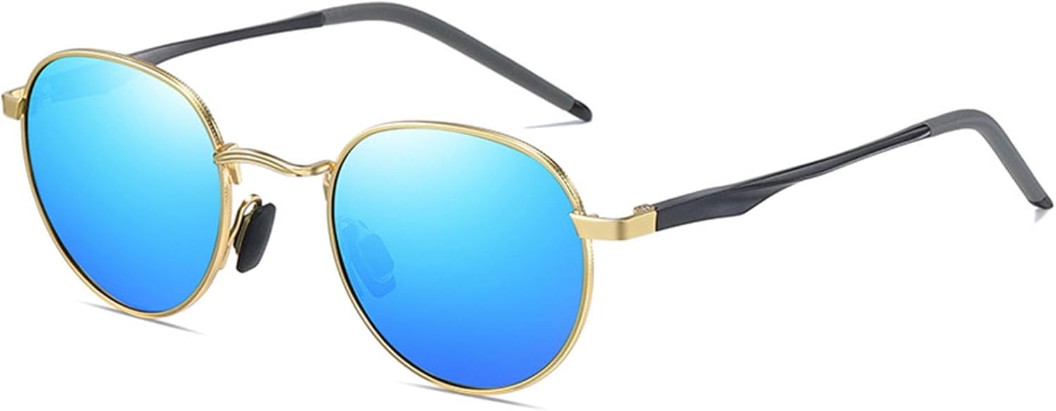 

Солнцезащитные очки для мужчин и женщин, поляризованные, в стиле ретро, ​​с металлическим корпусом, круглой оправой, защитой от УФ-излучения UV400. Подходят для защиты от солнца, рыбалки и путешествий TDWDKE, E