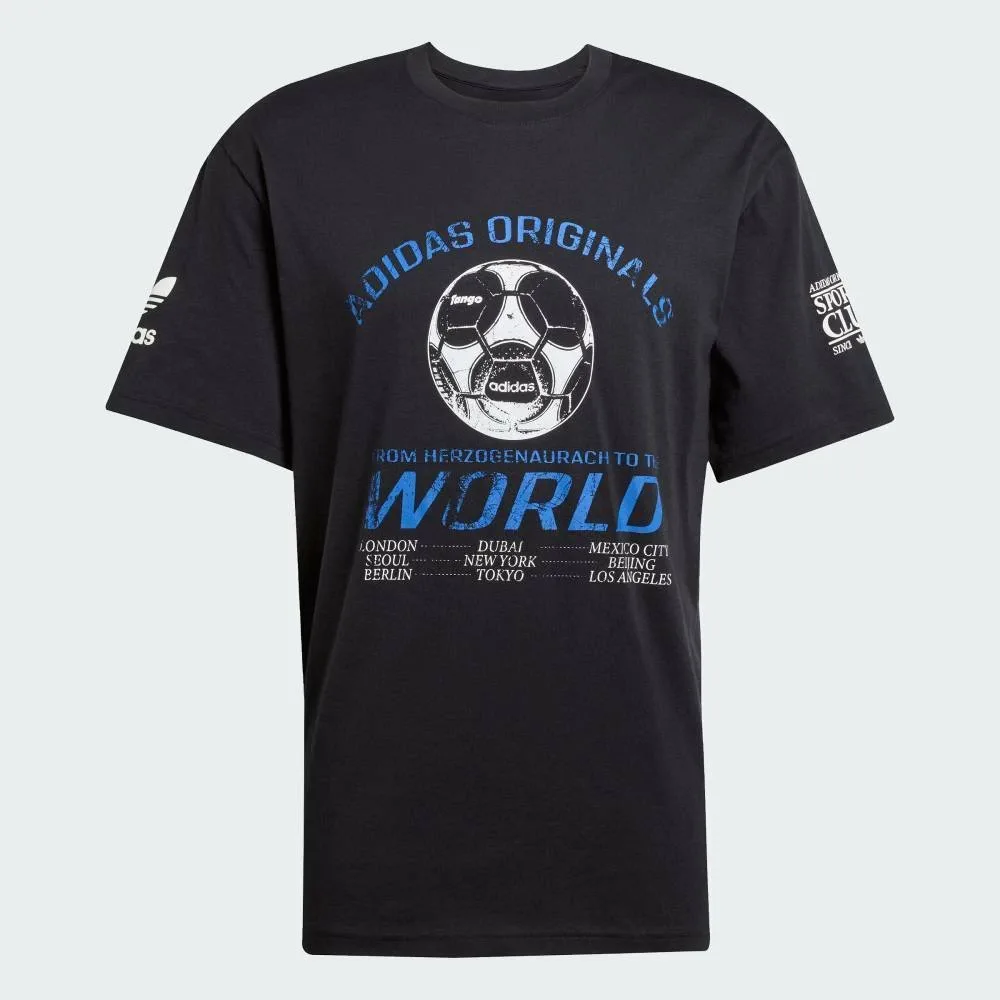 Футболка с коротким рукавом и футбольным принтом в стиле 90-х Adidas, black — фото 4