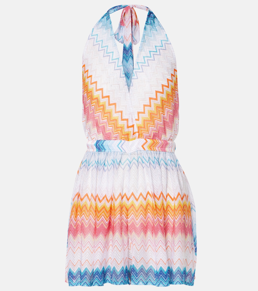 

Ромпер с асимметричным верхом на запах Missoni, Multicolor Shaded Fucsia Blue