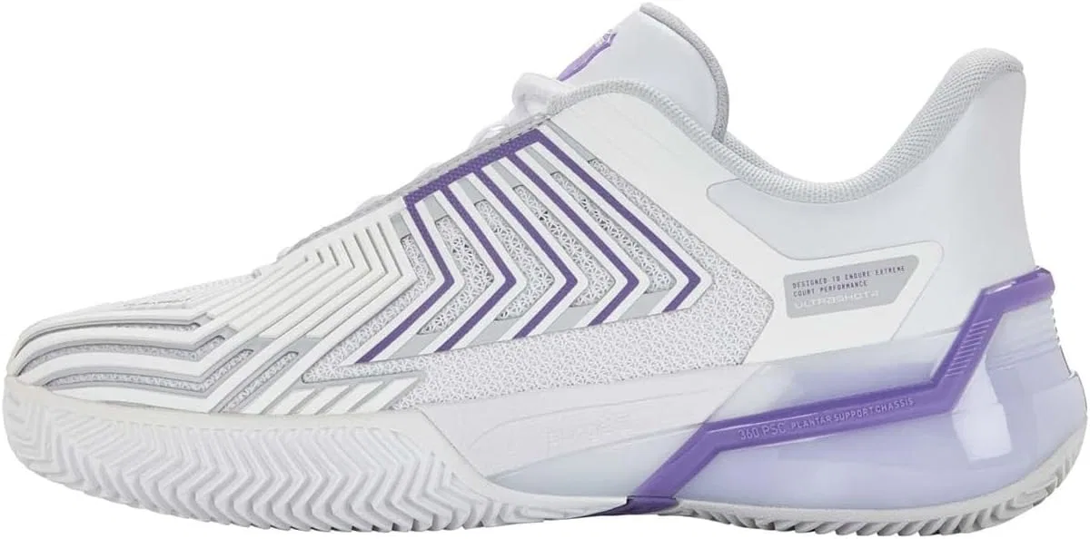 Кроссовки теннисные K-Swiss Ultrashot 4 Clay, White Lunar Rock Purple Haze — фото 3