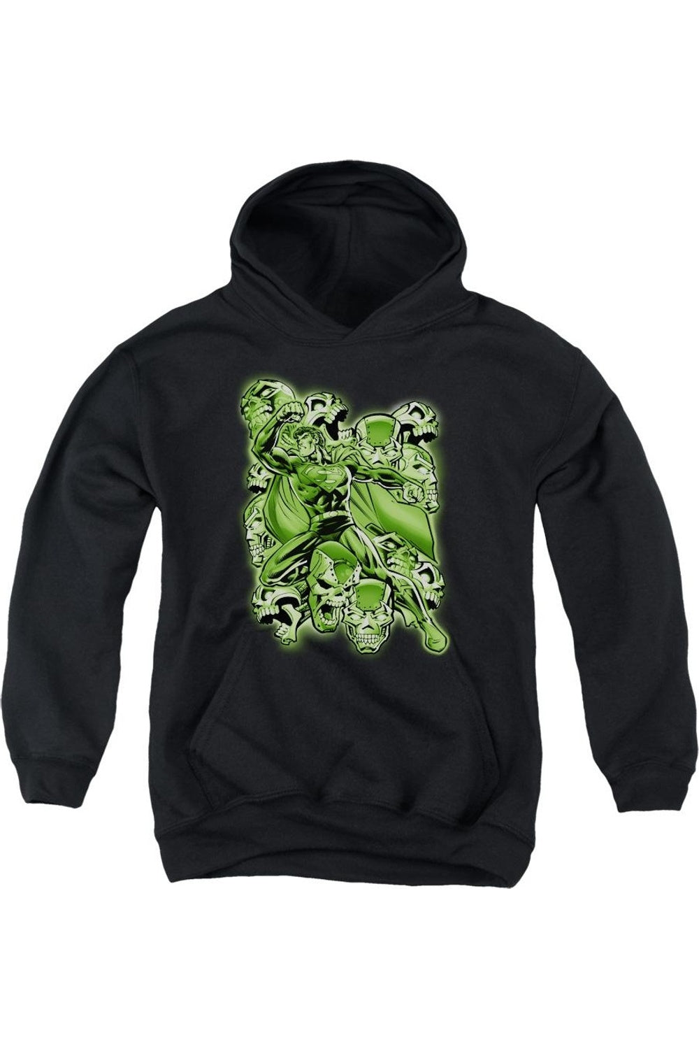 

Детская толстовка с капюшоном Superman Metallo Mayhem Gildan, черный