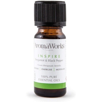 

Aromaworks Inspire Эфирное масло бергамота и черного перца, 100% натуральное, веганское и не подвергаемое жестокому обращению, 10 мл, Aromaworks Ltd, Uk Beauty