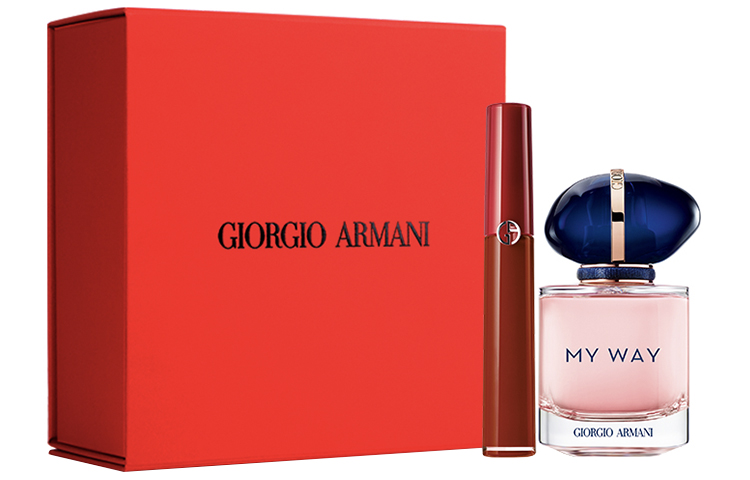 GIORGIO ARMANI Набор косметики heartbeat fragrance encounter box тональная основа красная жидкая помада+парфюм my way — фото 2