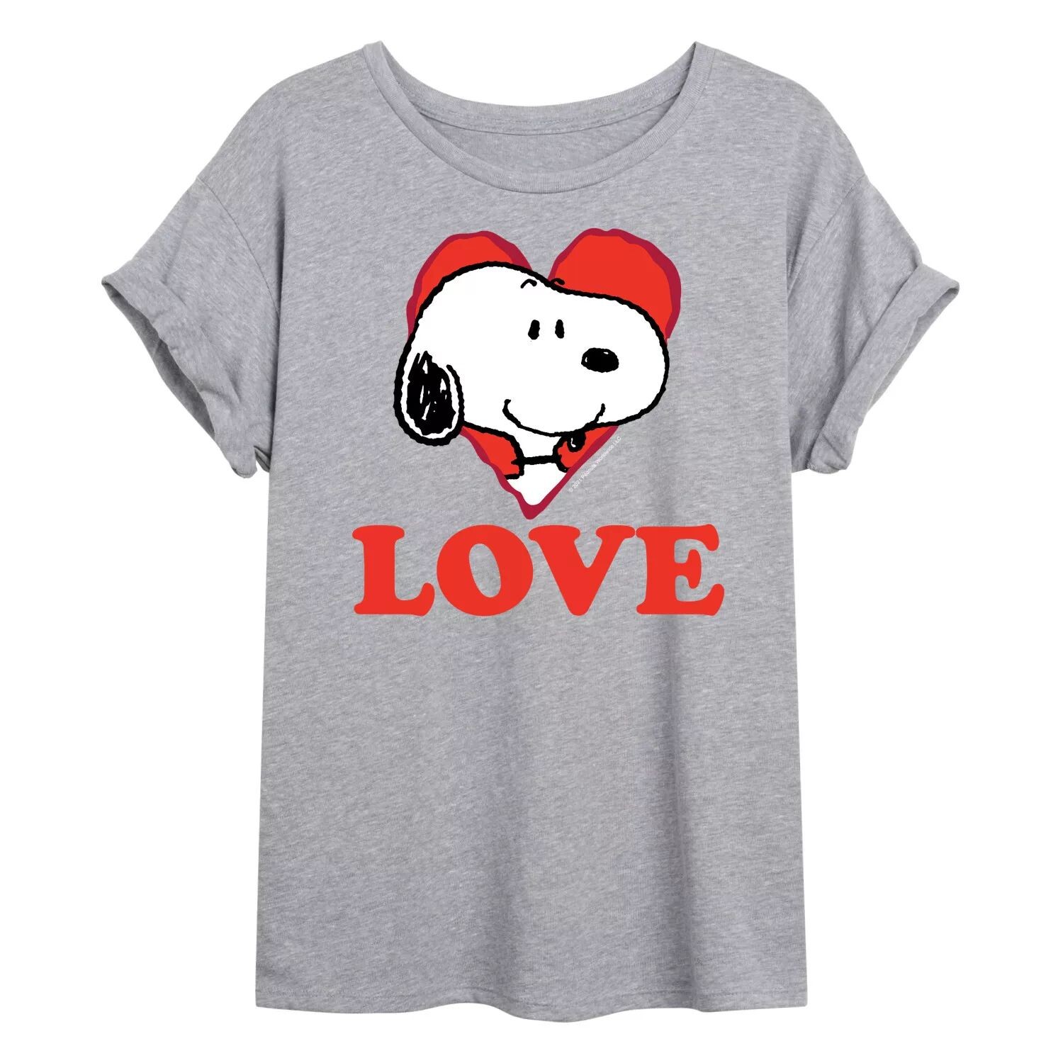 

Детская струящаяся футболка Peanuts Love Snoopy Licensed Character, серый