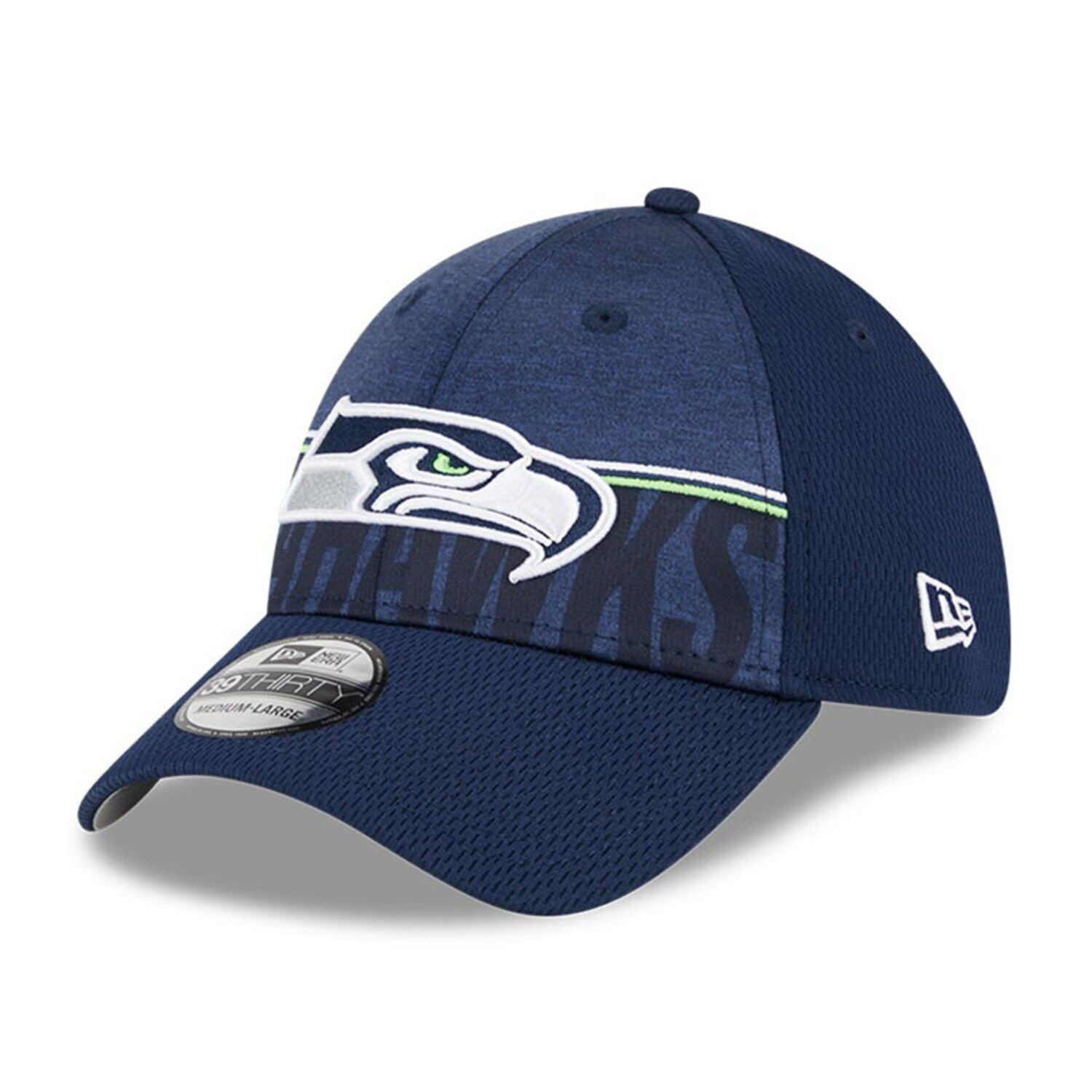 

Мужская кепка New Era Navy Seattle Seahawks 2023 NFL Training Camp 39THIRTY Flex Fit Hat