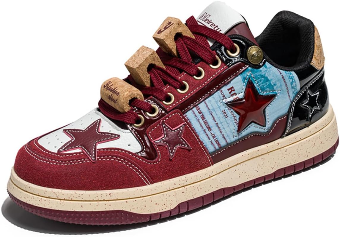 

Мужские кроссовки Y2K Star, дышащие, низкие, повседневные, легкие ходовые для уличного стиля и скейтбординга Zhoupulp, красный