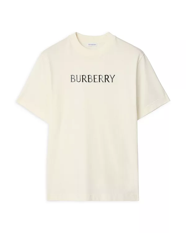 Футболка Burberry хлопковая с логотипом, белый — фото 4