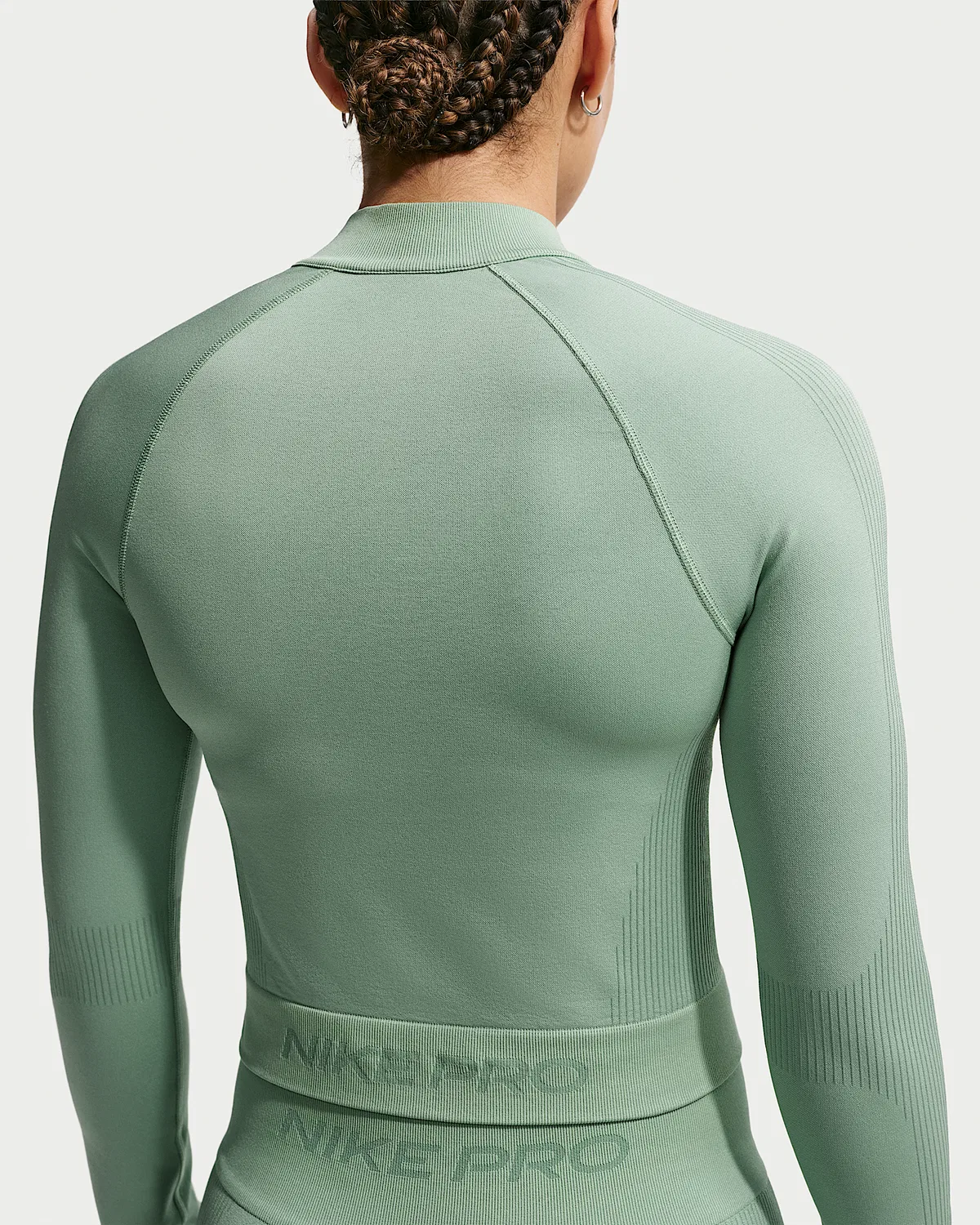 Женская тренировочная куртка на молнии Nike Pro Seamless, Steam — фото 2