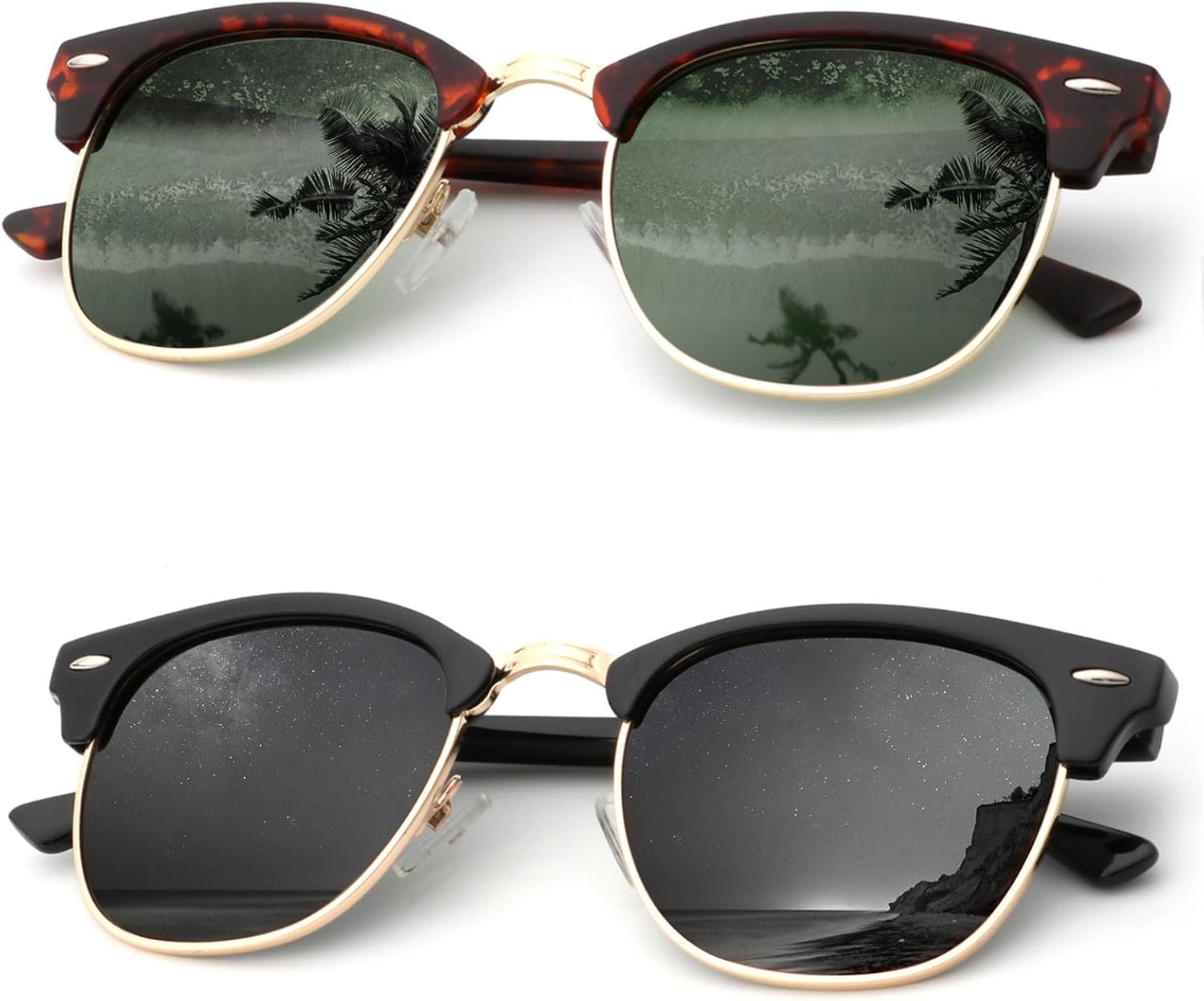 

Солнцезащитные очки KALIYADI для мужчин, поляризованные, унисекс, для вождения, защита от УФ-излучения, D02- (2 Pack) Matte Black Frame Black Lens / Matte Tortoise Frame G15 Lens