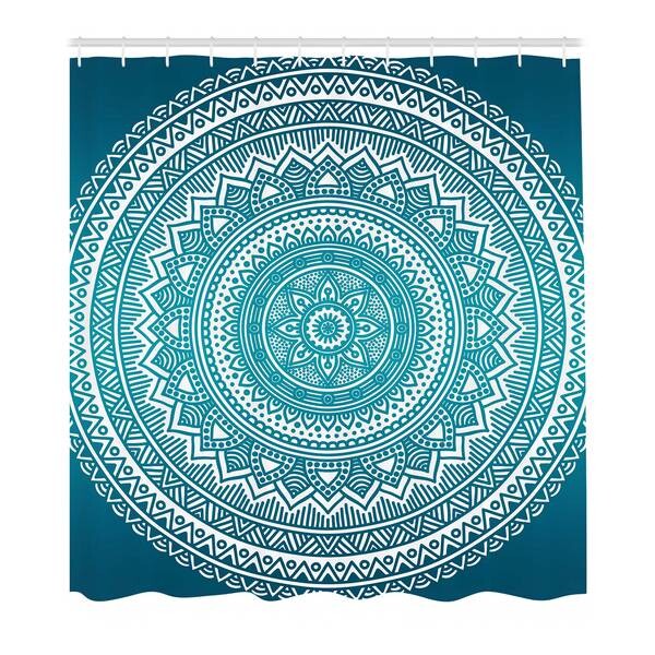 

Занавеска для душа twentyfour Starry Blumen, 180 см, бирюзовый