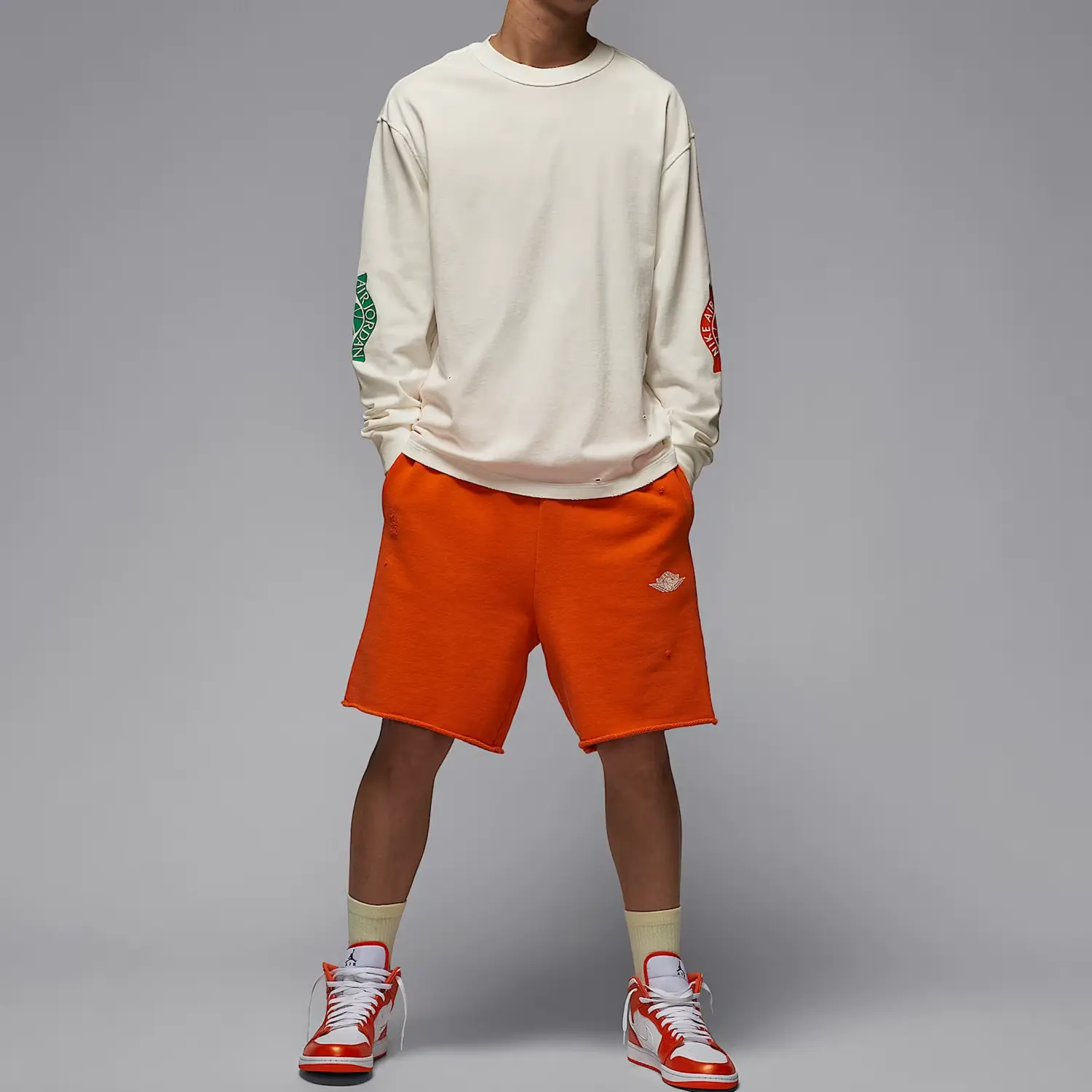 Jordan Футболка Air T мужская Sail White/Fresh Orange — фото 3