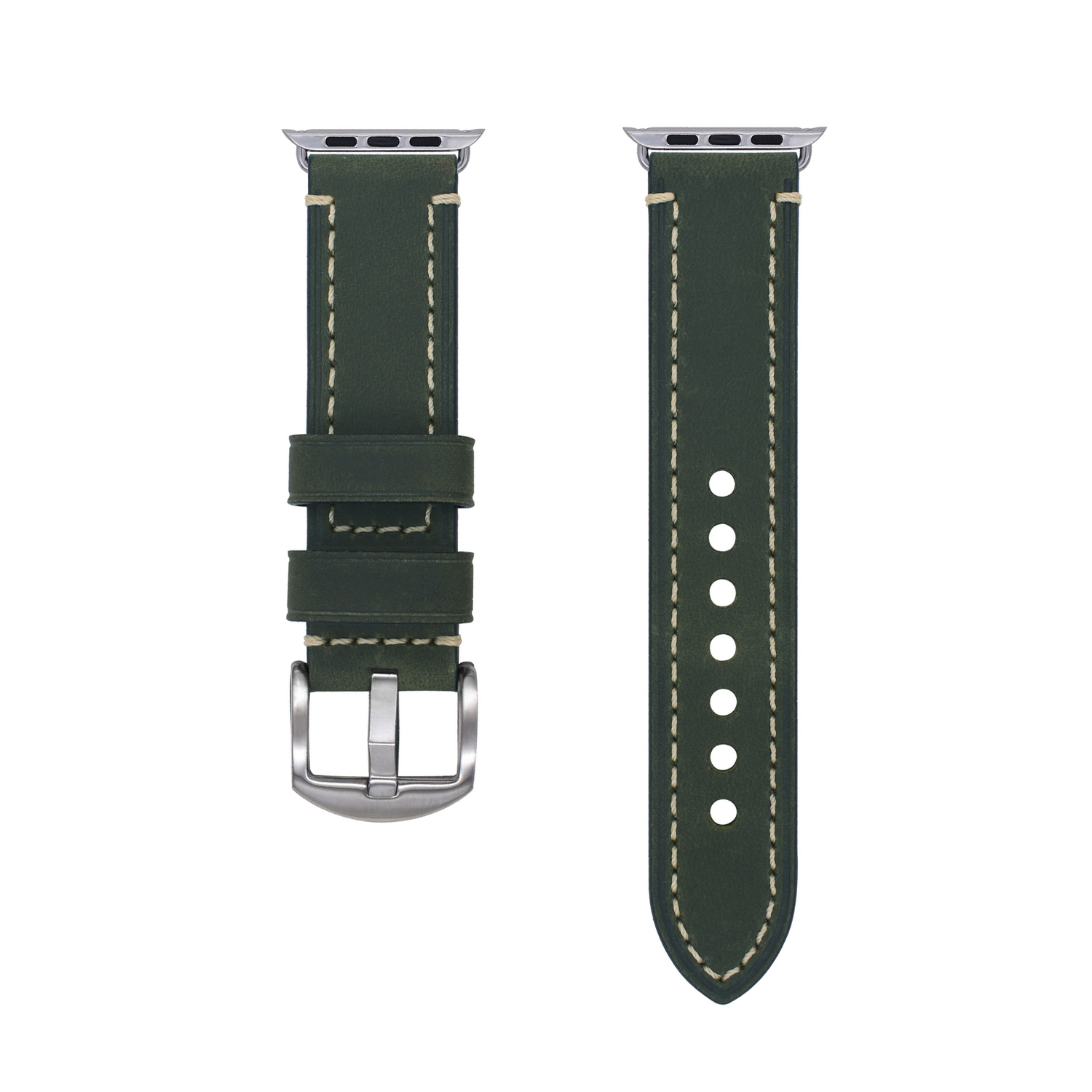 

Biaodaige Часы Strap Apple Compatibility Cowhide Leather Material, [Jasper-Silver Buckle]Vegetable Tanned Cow Leather, Smooth Touch
