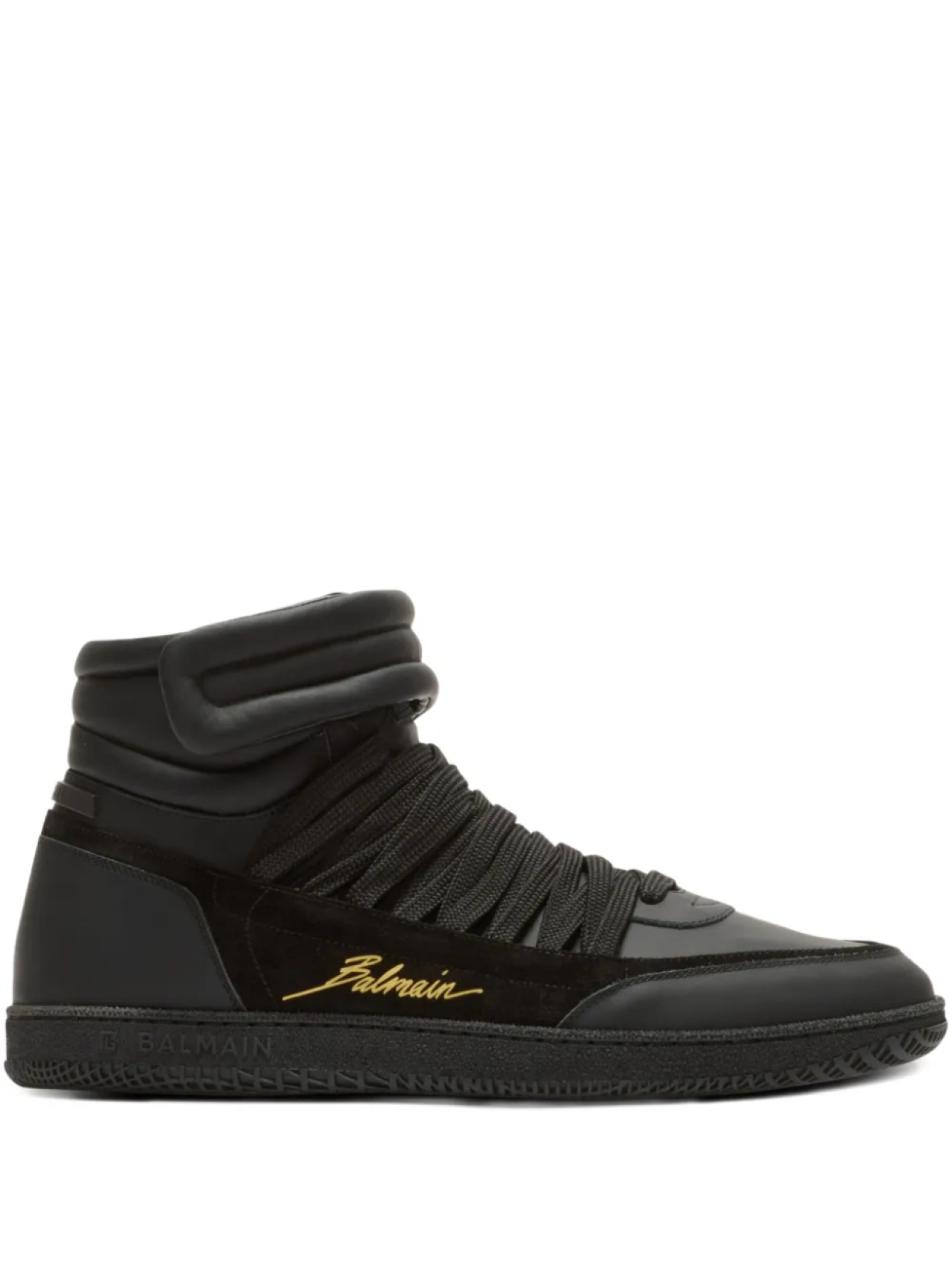 

Кроссовки с кожаными вставками Balmain, черный