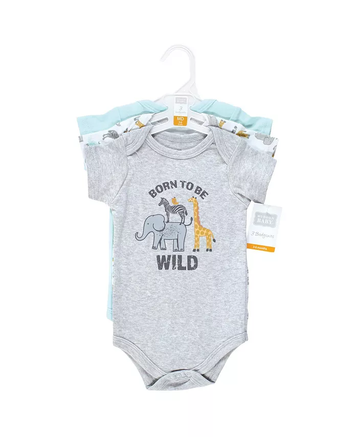 Комплект из 3 боди Hudson Cotton для мальчиков Hudson Baby, серый — фото 3
