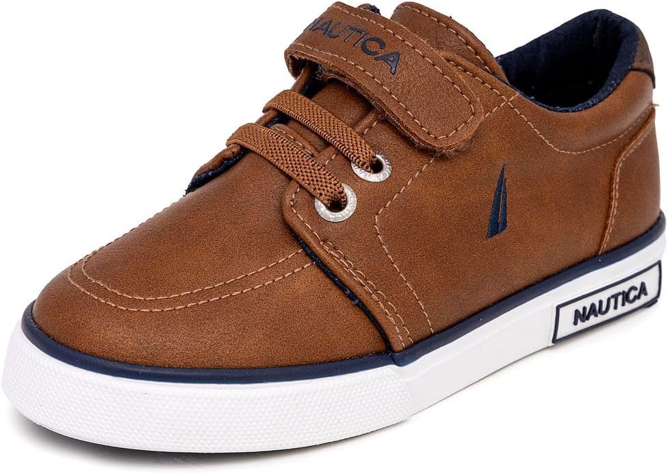 

Детские кроссовки Nautica с регулируемыми ремешками, Удобные повседневные кеды для мальчиков и девочек, малышей и маленьких детей, Tan-berrian 4