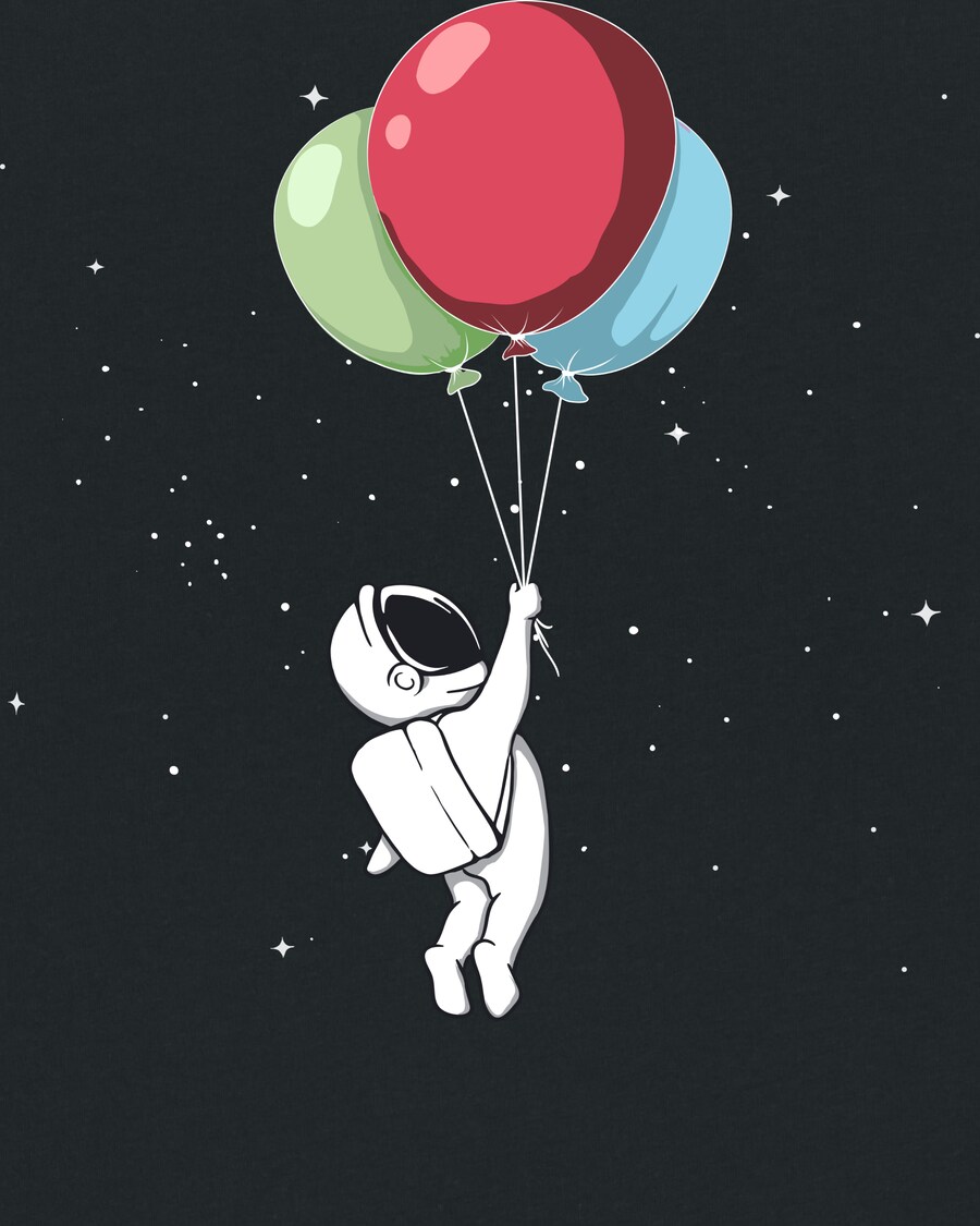 Рубашка watabout.kids Little Balloon Astronaut, черный — фото 4