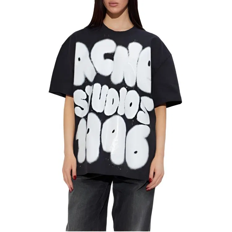 Футболка 1996 Sprayed Crewneck Acne Studios, Black — фото 3