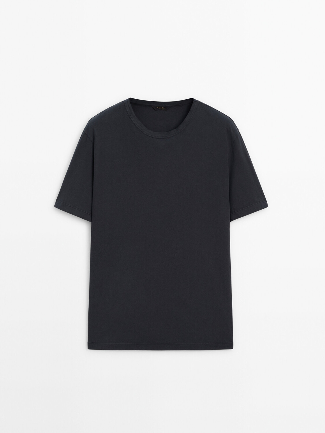

Хлопковая футболка с окрашенным эффектом Massimo Dutti, синий