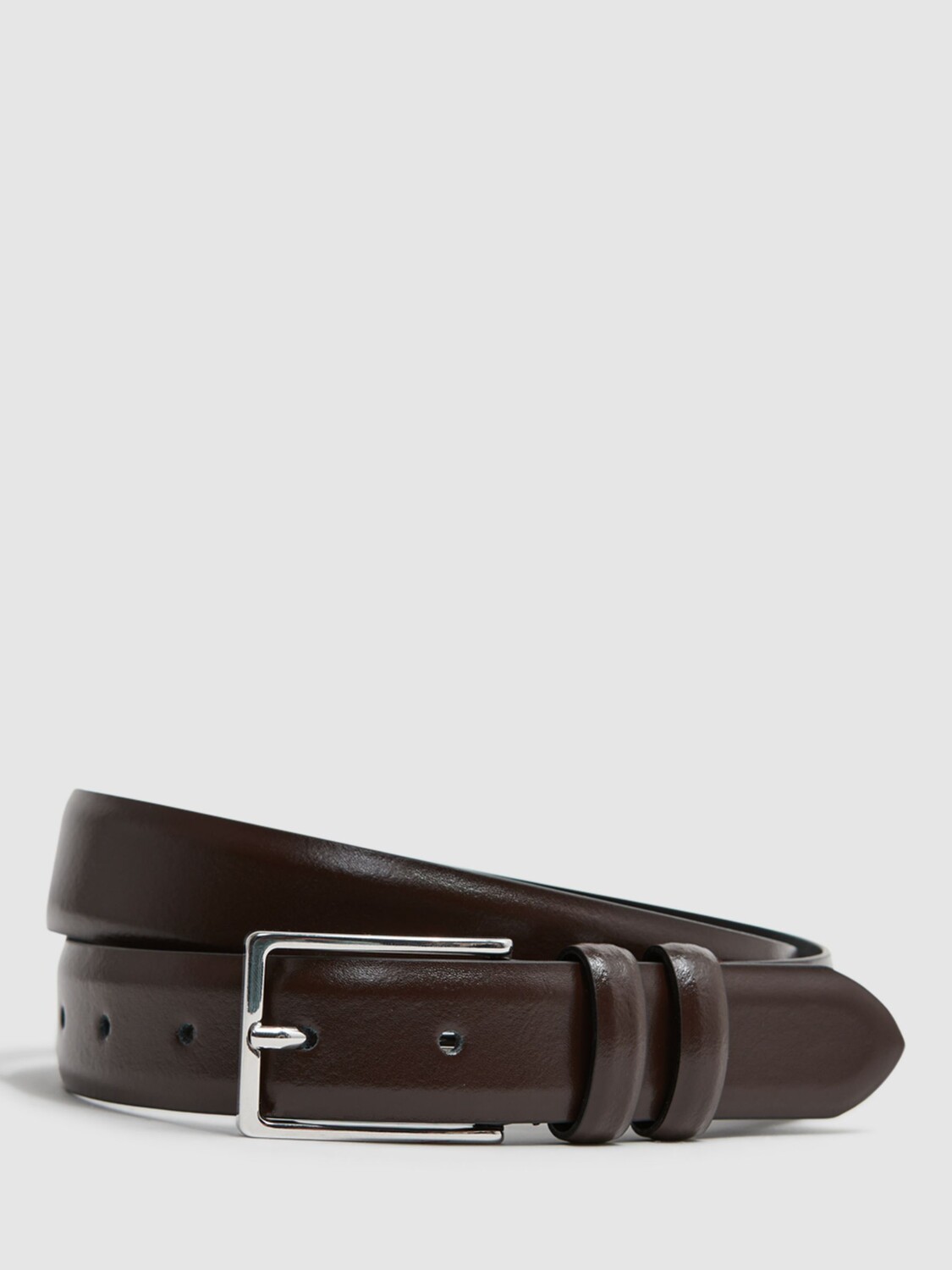 

Кожаный ремень Reiss Dante, шоколадный